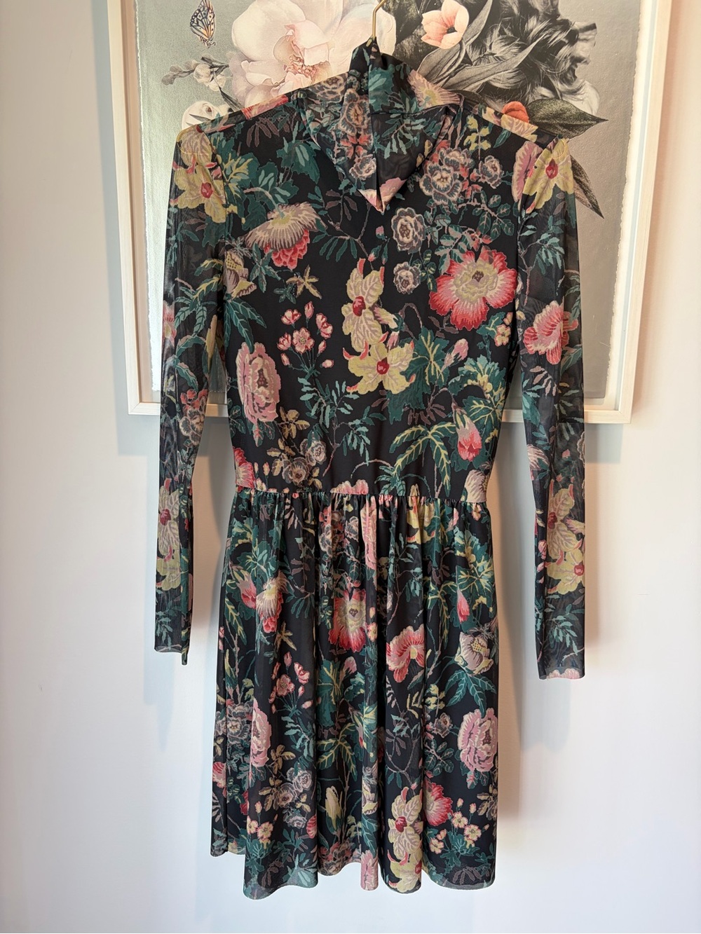 Rebecca Taylor La Vie Faded Garden Mesh Dress Size XS - Picture 6 of 9